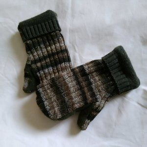 wool mittens, green & earth-toned